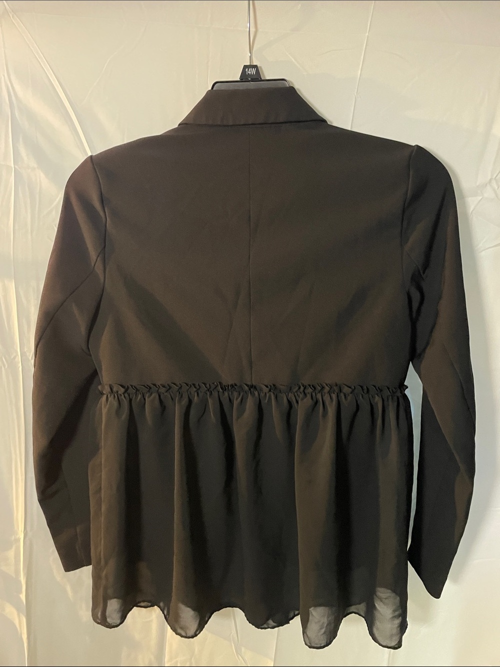 Simply Vera lovely Black Peplum/sheer Waist Blazer Jacket w/pockets - Picture 6 of 6